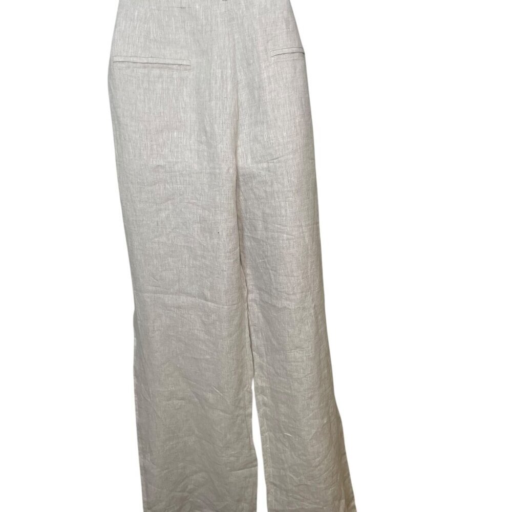 Reformation Olivia Linen Two Piece Set Size 12 NWT Oatmeal Crop Top & High Waist - Picture 11 of 11